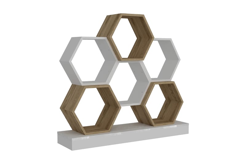 Desgrar Bokhylle 120x109 cm - Hvit - Oppbevaring - Hyller - Bokhylle