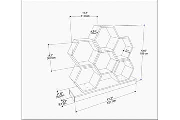 Desgrar Bokhylle 120x109 cm - Hvit - Oppbevaring - Hyller - Bokhylle