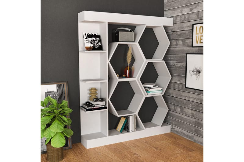 Desgrar Bokhylle 140x177,4 cm - Hvit - Oppbevaring - Hyller - Bokhylle