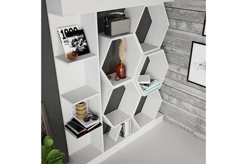 Desgrar Bokhylle 140x177,4 cm - Hvit - Oppbevaring - Hyller - Bokhylle