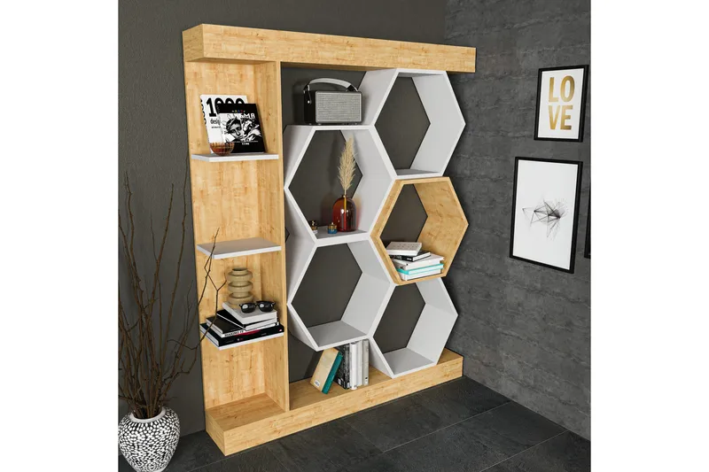 Desgrar Bokhylle 140x177,4 cm - Hvit - Oppbevaring - Hyller - Bokhylle