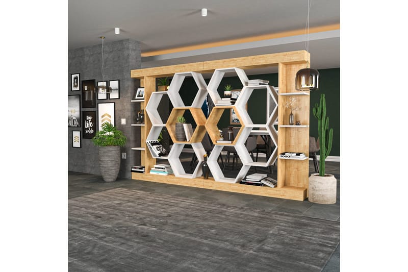 Desgrar Bokhylle 140x177,4 cm - Hvit - Oppbevaring - Hyller - Bokhylle