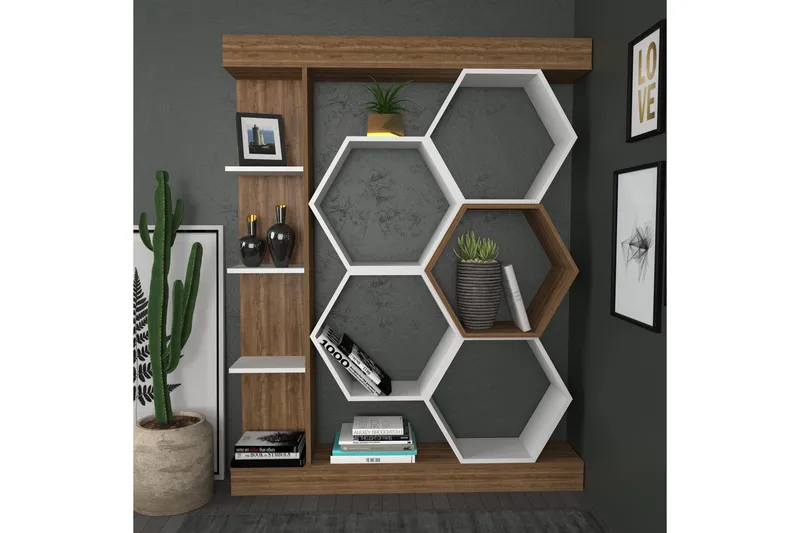 Desgrar Bokhylle 140x177,4 cm - Hvit - Oppbevaring - Hyller - Bokhylle