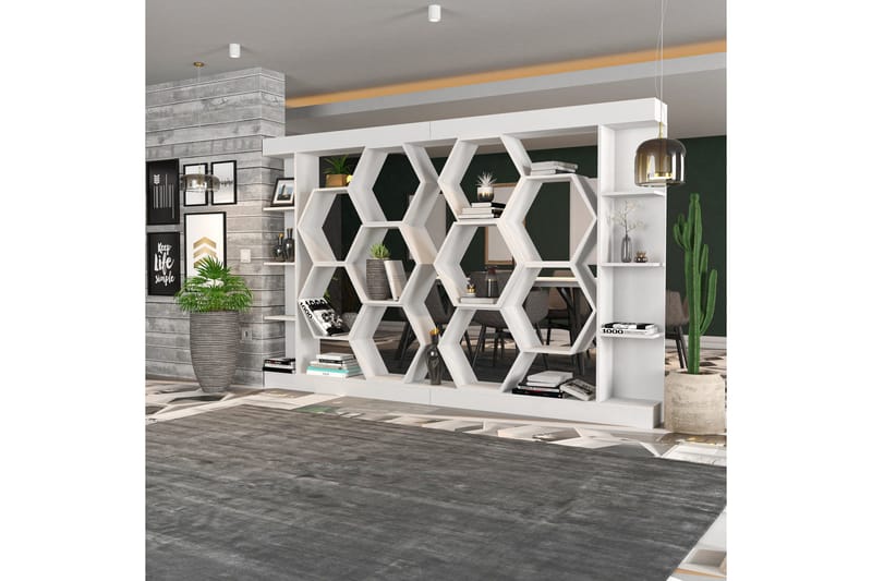 Desgrar Bokhylle 140x177,4 cm - Hvit - Oppbevaring - Hyller - Bokhylle