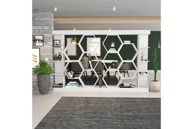 Desgrar Bokhylle 140x177,4 cm - Hvit - Oppbevaring - Hyller - Bokhylle