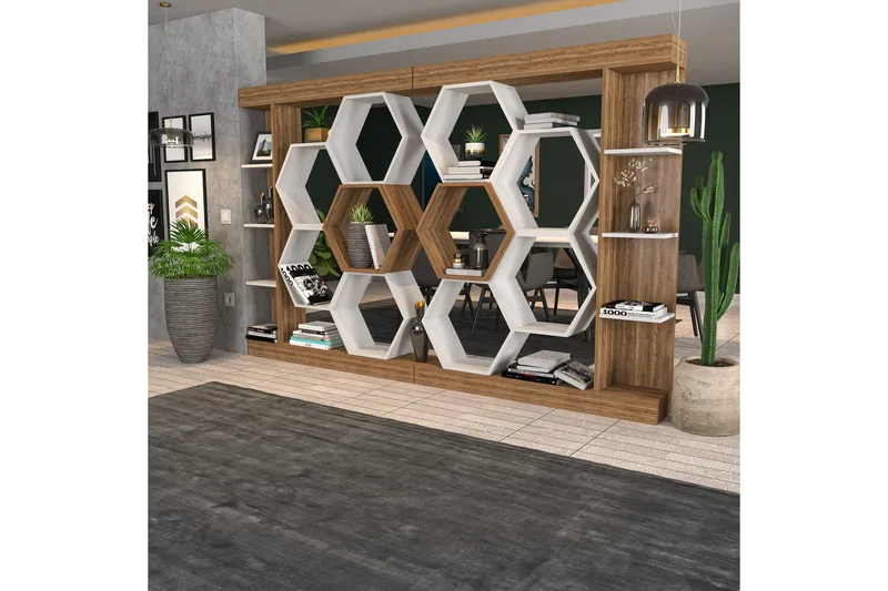 Desgrar Bokhylle 140x177,4 cm - Hvit - Oppbevaring - Hyller - Bokhylle