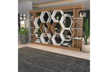 Desgrar Bokhylle 140x177,4 cm - Hvit - Oppbevaring - Hyller - Bokhylle