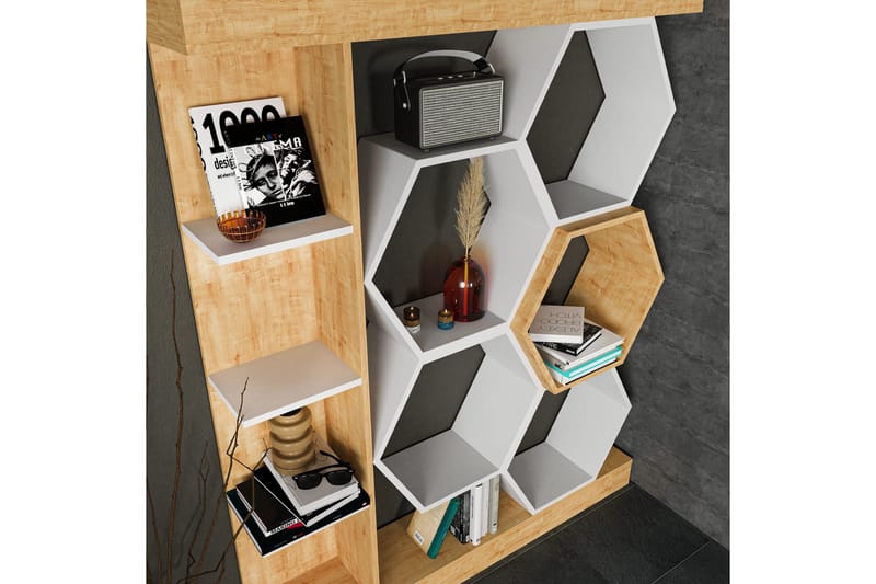 Desgrar Bokhylle 140x177,4 cm - Hvit - Oppbevaring - Hyller - Bokhylle