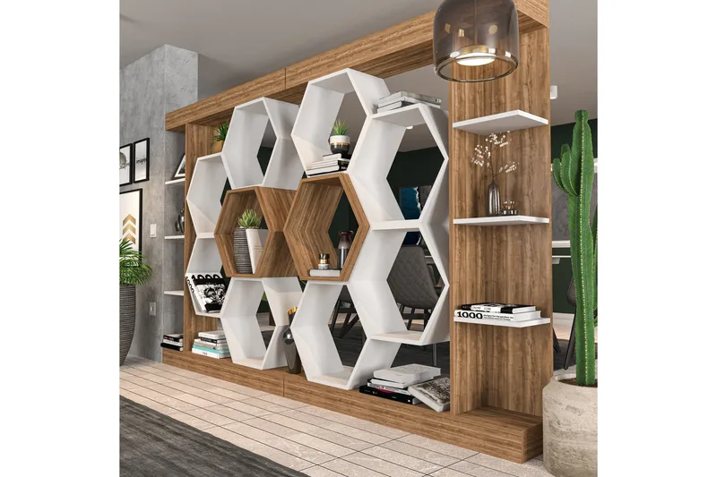 Desgrar Bokhylle 140x177,4 cm - Hvit - Oppbevaring - Hyller - Bokhylle