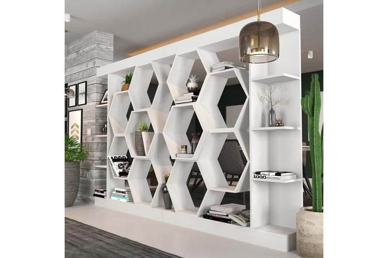 Desgrar Bokhylle 140x177,4 cm - Hvit - Oppbevaring - Hyller - Bokhylle