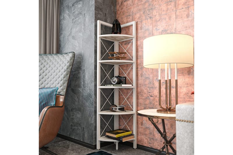 Desgrar Bokhylle 30,5x160 cm - Hvit - Oppbevaring - Hyller - Bokhylle