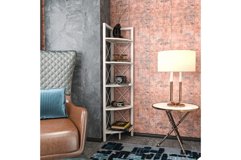 Desgrar Bokhylle 30,5x160 cm - Hvit - Oppbevaring - Hyller - Bokhylle