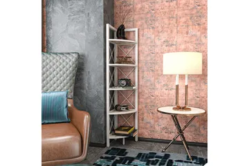 Desgrar Bokhylle 30,5x160 cm - Hvit - Oppbevaring - Hyller - Hjørnehylle