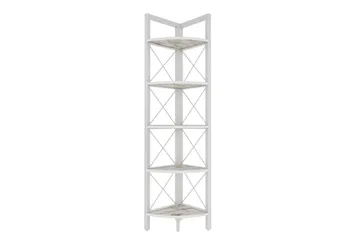 Desgrar Bokhylle 30,5x160 cm - Hvit - Oppbevaring - Hyller - Hjørnehylle