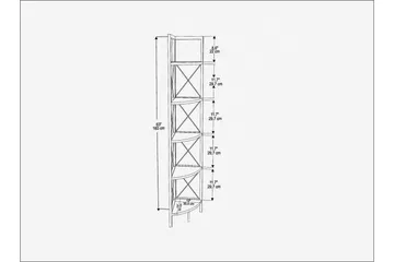 Desgrar Bokhylle 30,5x160 cm - Hvit - Oppbevaring - Hyller - Hjørnehylle
