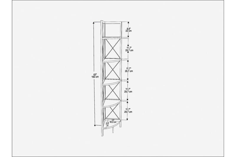 Desgrar Bokhylle 30,5x160 cm - Svart - Oppbevaring - Hyller - Bokhylle