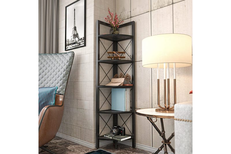 Desgrar Bokhylle 30,5x160 cm - Svart - Oppbevaring - Hyller - Hjørnehylle