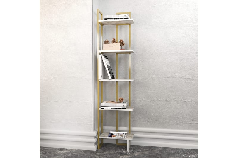 Desgrar Bokhylle 45,2x180 cm - Hvit - Oppbevaring - Hyller - Bokhylle