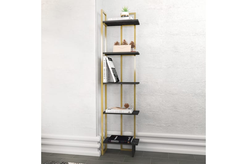 Desgrar Bokhylle 45,2x180 cm - Svart - Oppbevaring - Hyller - Bokhylle