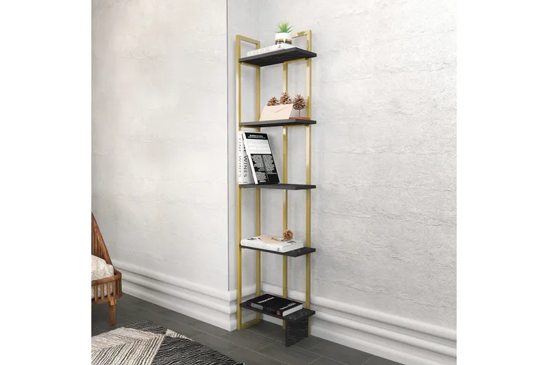 Desgrar Bokhylle 45,2x180 cm - Svart - Oppbevaring - Hyller - Bokhylle