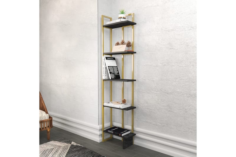 Desgrar Bokhylle 45,2x180 cm - Svart - Oppbevaring - Hyller - Bokhylle