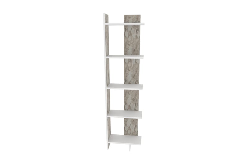 Desgrar Bokhylle 45.2x180 cm i Malt Tre - Hvit - Oppbevaring - Hyller - Bokhylle