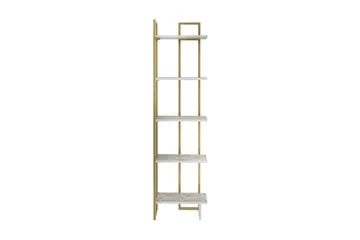 Desgrar Bokhylle 45.2x180 cm i Tre med Metallramme - Hvit - Oppbevaring - Hyller - Bokhylle