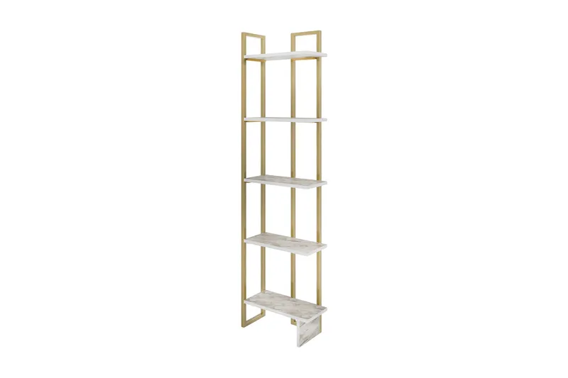 Desgrar Bokhylle 45.2x180 cm i Tre med Metallramme, Hvit