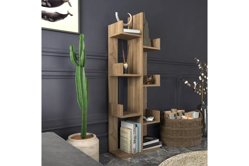 Desgrar Bokhylle 50x173 cm - Brun - Oppbevaring - Hyller - Bokhylle