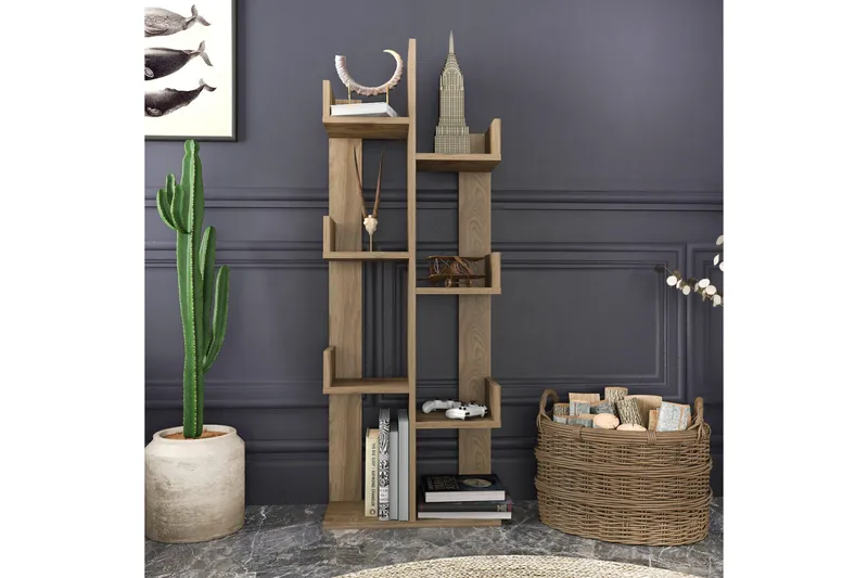 Desgrar Bokhylle 50x173 cm - Brun - Oppbevaring - Hyller - Bokhylle