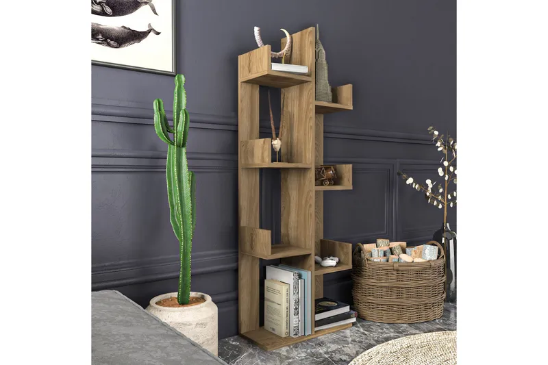 Desgrar Bokhylle 50x173 cm - Brun - Oppbevaring - Hyller - Bokhylle