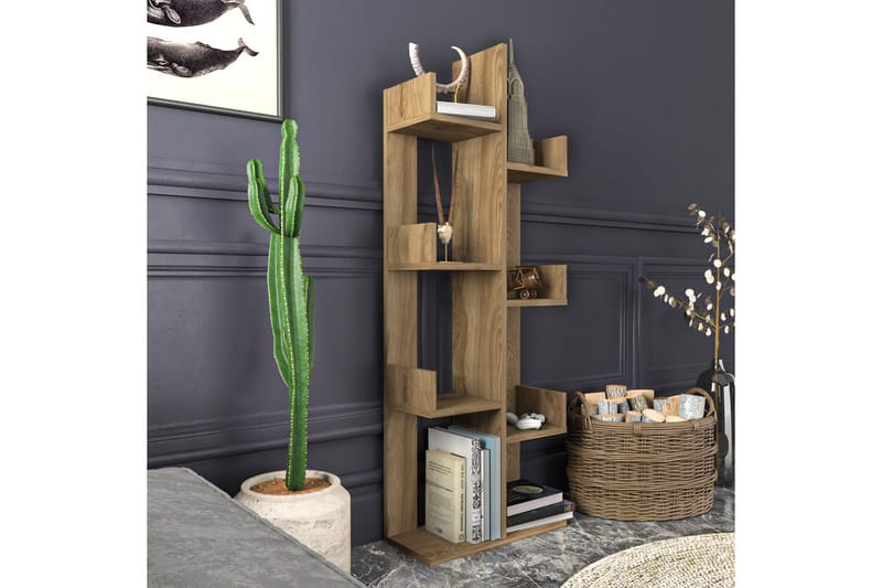 Desgrar Bokhylle 50x173 cm - Brun - Oppbevaring - Hyller - Bokhylle