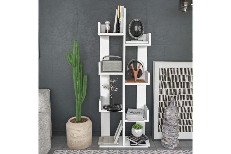 Desgrar Bokhylle 50x173 cm - Hvit - Oppbevaring - Hyller - Bokhylle