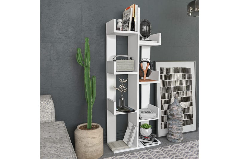 Desgrar Bokhylle 50x173 cm - Hvit - Oppbevaring - Hyller - Bokhylle