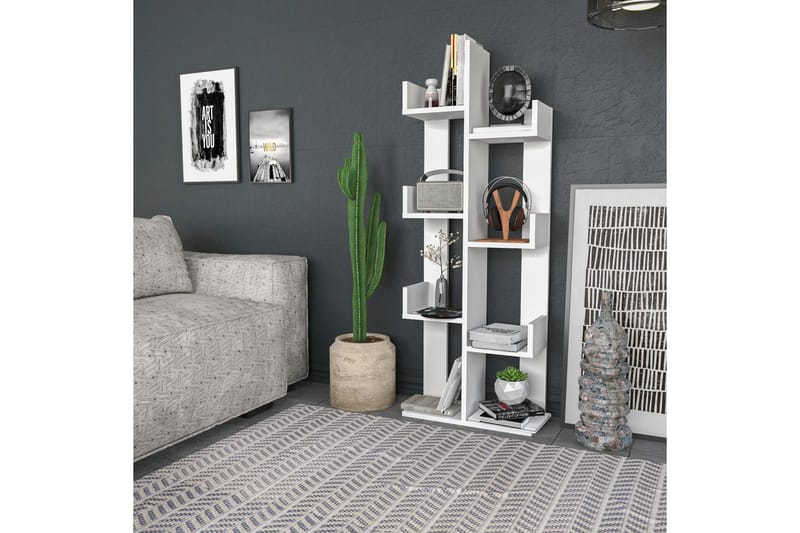 Desgrar Bokhylle 50x173 cm - Hvit - Oppbevaring - Hyller - Bokhylle