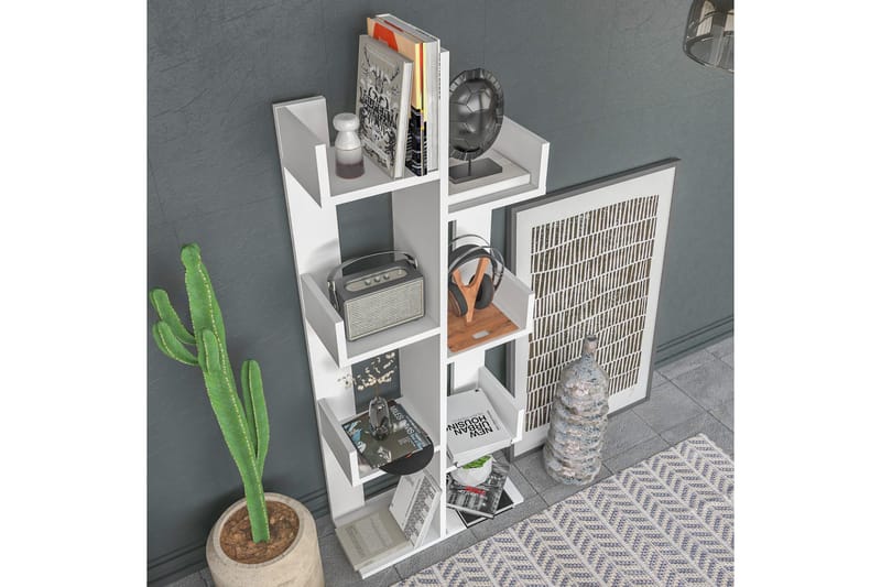 Desgrar Bokhylle 50x173 cm - Hvit - Oppbevaring - Hyller - Bokhylle