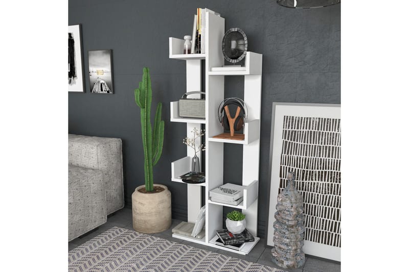 Desgrar Bokhylle 50x173 cm - Hvit - Oppbevaring - Hyller - Bokhylle