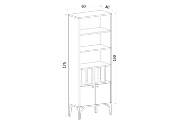 Desgrar Bokhylle 60x175 cm - Blå - Oppbevaring - Hyller - Bokhylle