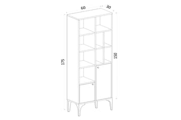 Desgrar Bokhylle 60x175 cm - Blå - Oppbevaring - Hyller - Bokhylle