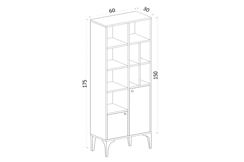 Desgrar Bokhylle 60x175 cm - Blå - Oppbevaring - Hyller - Bokhylle