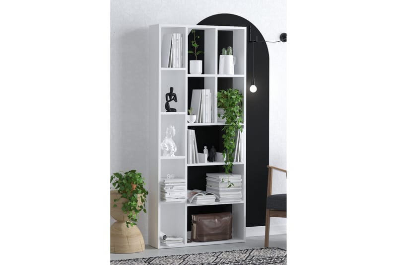 Desgrar Bokhylle 75x170 cm - Hvit - Oppbevaring - Hyller - Bokhylle