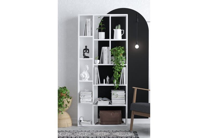 Desgrar Bokhylle 75x170 cm - Hvit - Oppbevaring - Hyller - Bokhylle