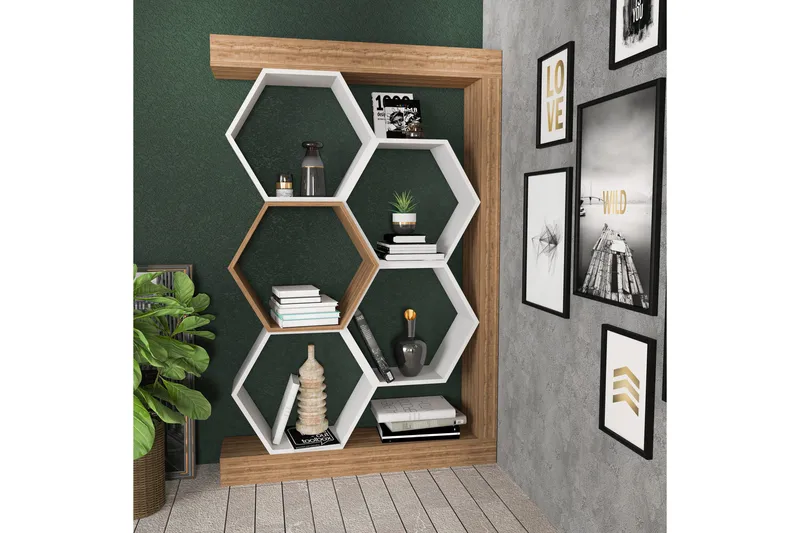 Desgrar Bokhylle 90x140 cm - Hvit - Oppbevaring - Hyller - Bokhylle