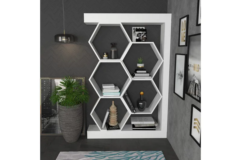 Desgrar Bokhylle 90x140 cm - Hvit - Oppbevaring - Hyller - Bokhylle