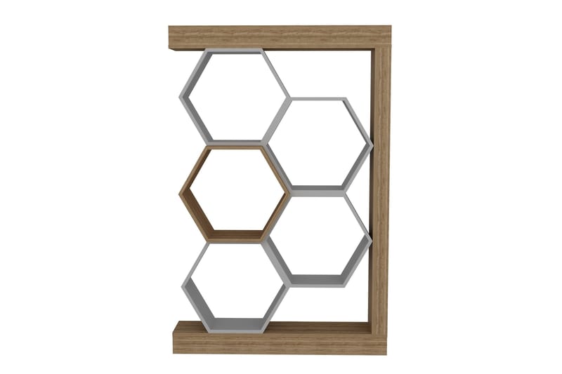 Desgrar Bokhylle 90x140 cm i Eik - Hvit - Oppbevaring - Hyller - Bokhylle