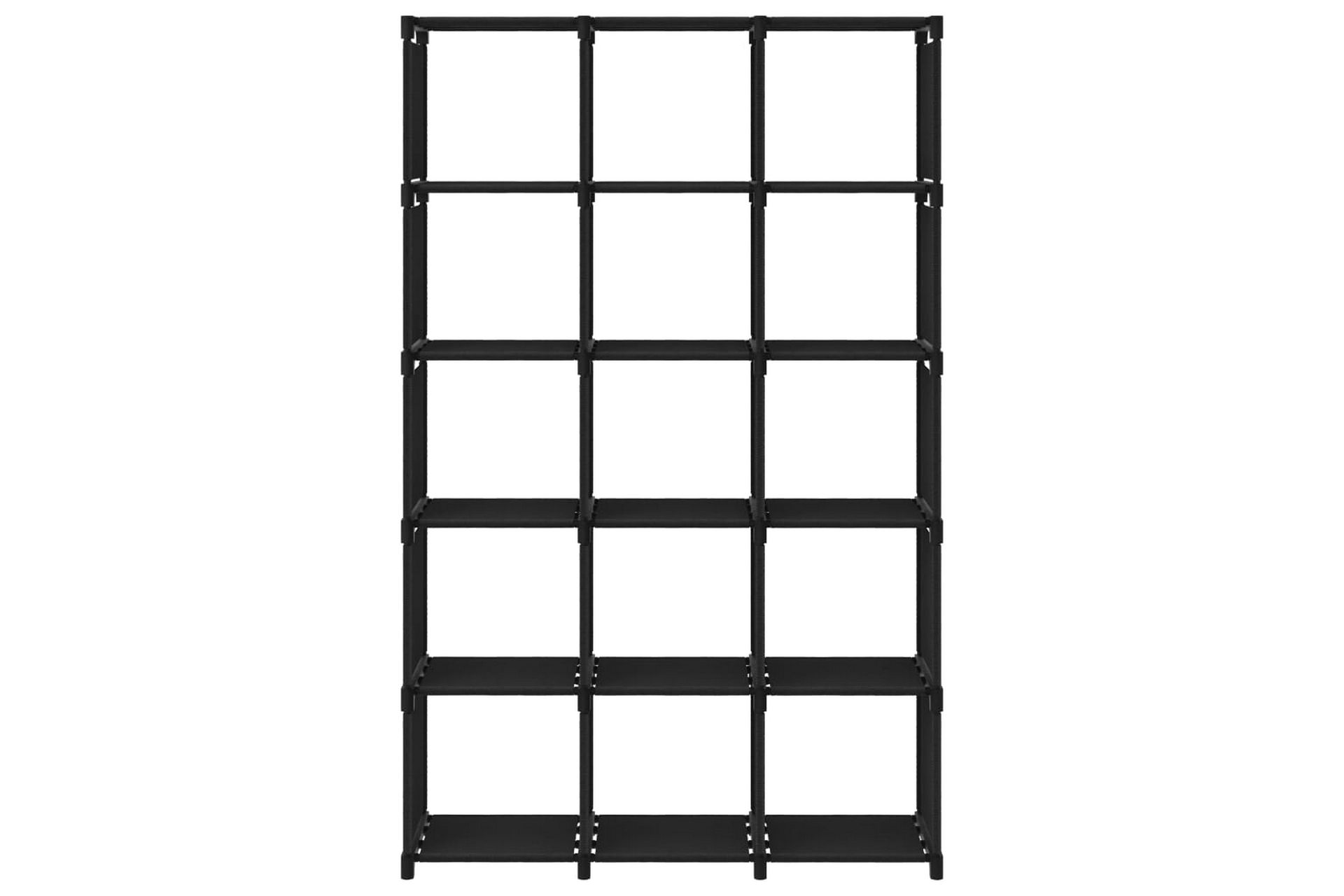 Displayhylle med 15 kuber svart 103x30x175,5 cm stoff - Svart - Oppbevaring - Hyller - Bokhylle