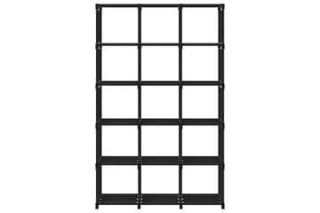 Displayhylle med 15 kuber svart 103x30x175,5 cm stoff - Svart - Oppbevaring - Hyller - Bokhylle