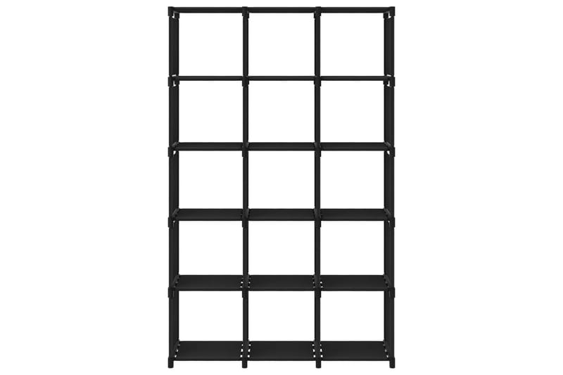 Displayhylle med 15 kuber svart 103x30x175,5 cm stoff - Svart - Oppbevaring - Hyller - Bokhylle
