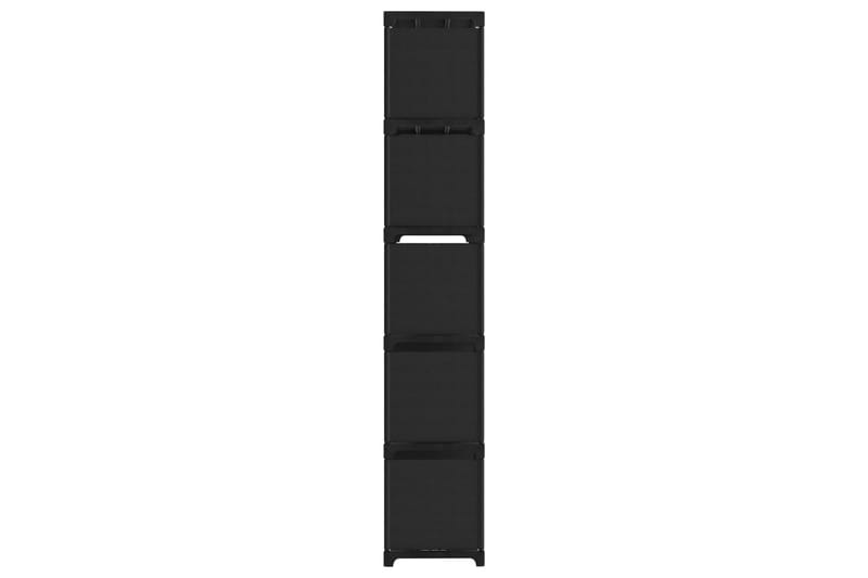 Displayhylle med 15 kuber svart 103x30x175,5 cm stoff - Svart - Oppbevaring - Hyller - Bokhylle