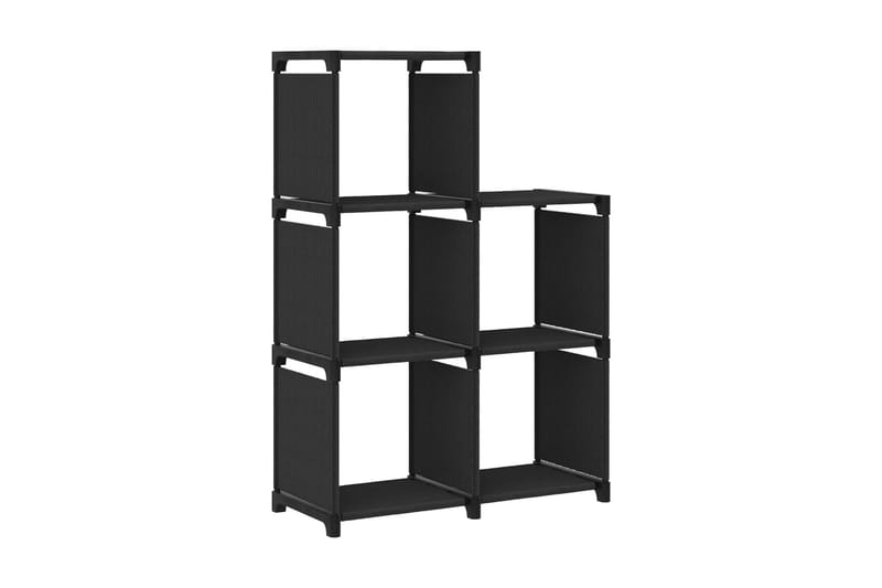 Displayhylle med 5 kuber svart 103x30x72,5 cm stoff - Svart - Oppbevaring - Hyller - Bokhylle